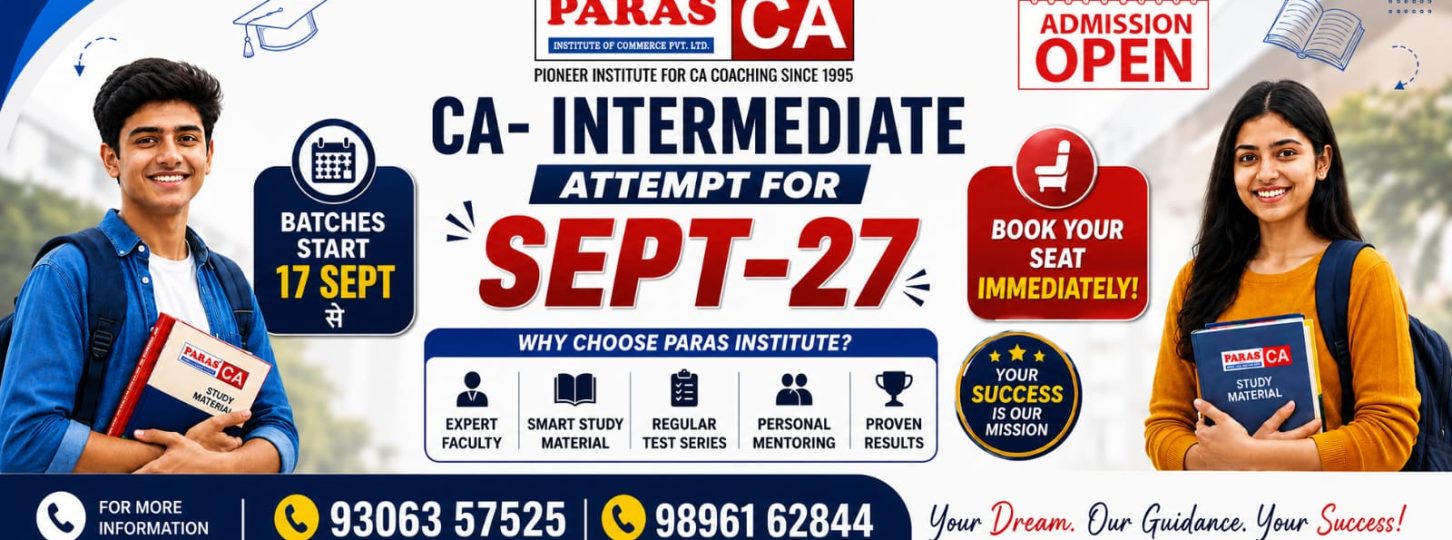 Paras CA Intermediate Batch for Sept